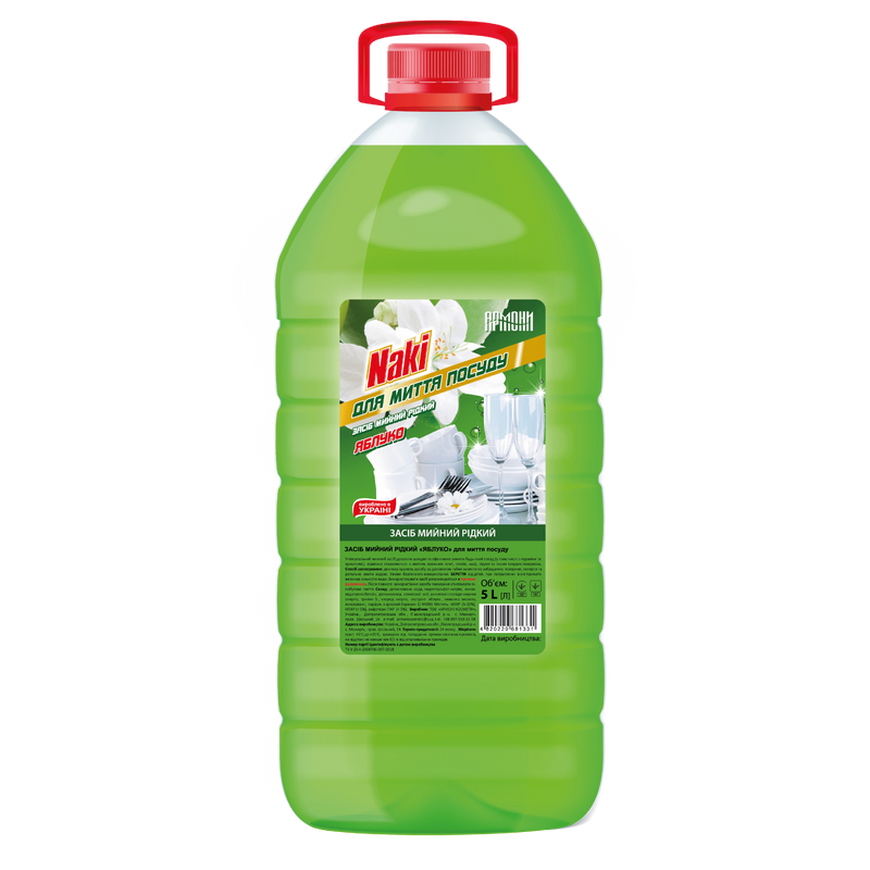 Гель для ручного миття посуду NAKI Яблуко, 5л